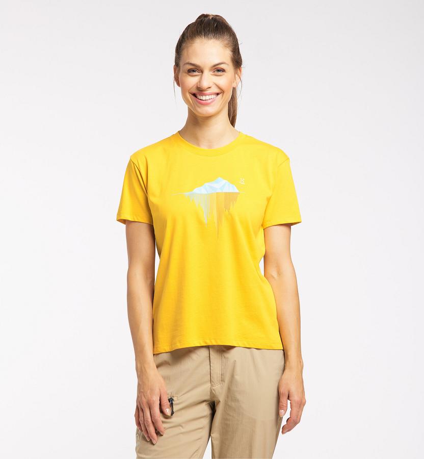 Haglöfs Camp T-Shirt Yellow For Womens ITMSH8507 Australia